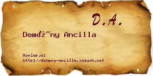 Demény Ancilla névjegykártya